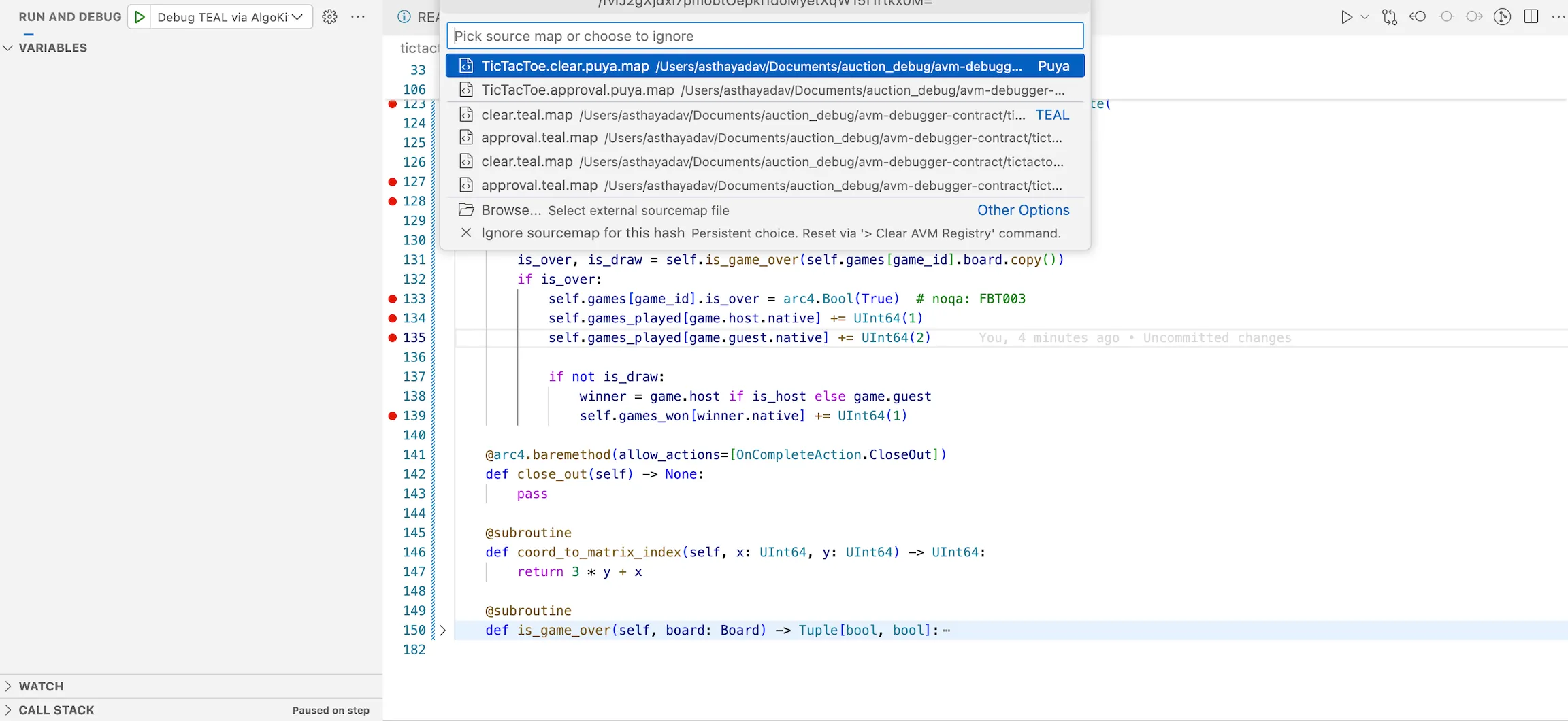AVM Debugger Map File